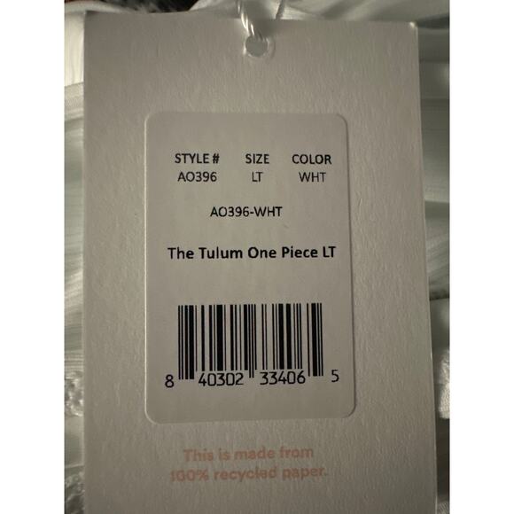 Andie The Tulum One Piece Rib White Swimsuit Size LT - Picture 8 of 10